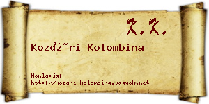 Kozári Kolombina névjegykártya